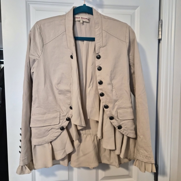 Free People Jackets & Blazers - Free People Women's Ruffled Button-Front Draped Romance Jacket In Natural